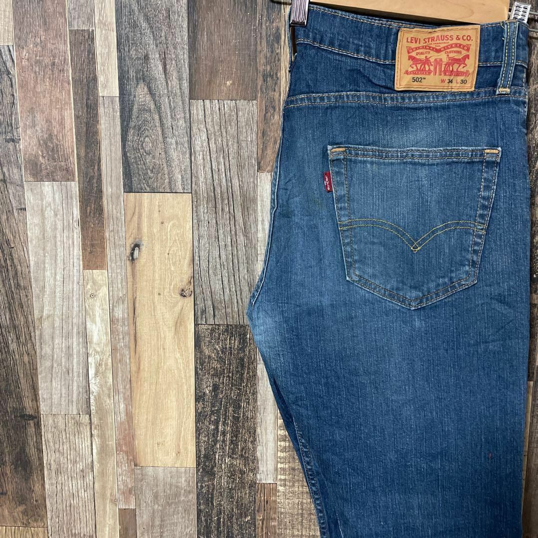 Levi's(リーバイス)のリーバイス デニム メンズ ブルー L 502 34 ストレート パンツ 古着 メンズのパンツ(デニム/ジーンズ)の商品写真