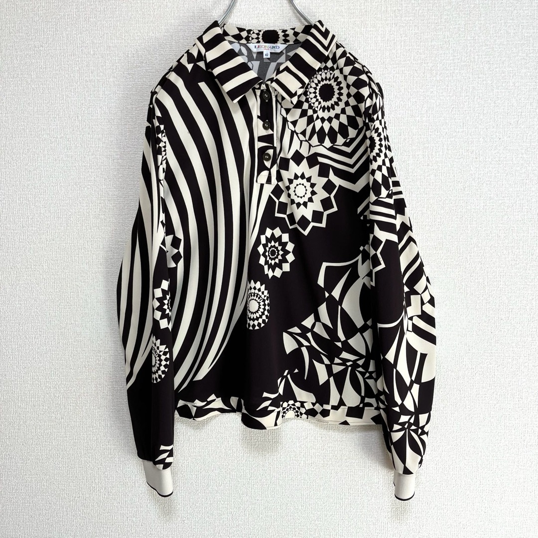 LEONARD レオナール 総柄シャツ 長袖 42 LEONARD レオナール 総柄シャツ 長袖 42