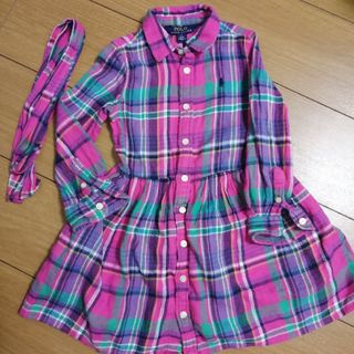 ラルフローレン(Ralph Lauren)のラルフローレン ピンクシャツワンピース サイズ110 女児(ワンピース)