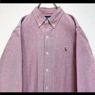 ラルフローレン(Ralph Lauren)のラルフローレン BD(3点留)シャツ 長袖 ピンク マルチポニー刺繍 M(シャツ)