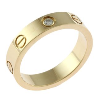 カルティエ(Cartier)のカルティエ ミニラブ リング 指輪 8号 18金 K18イエローゴールド ダイヤモンド レディース CARTIER  中古(リング(指輪))
