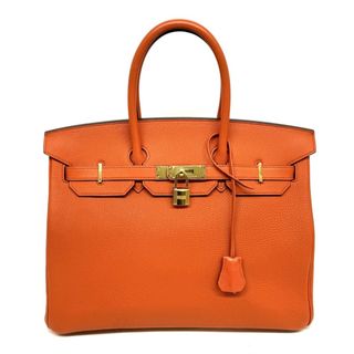 エルメス(Hermes)のエルメス HERMES バーキン35 バーキン 35 バッグ トートバッグ トゴ テールバテュー オレンジ ゴールド金具(トートバッグ)