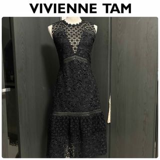 ヴィヴィアンタム(VIVIENNE TAM)の定価7.5万　美品　ヴィヴィアンタム　ブラックレース　ワンピース(ロングワンピース/マキシワンピース)