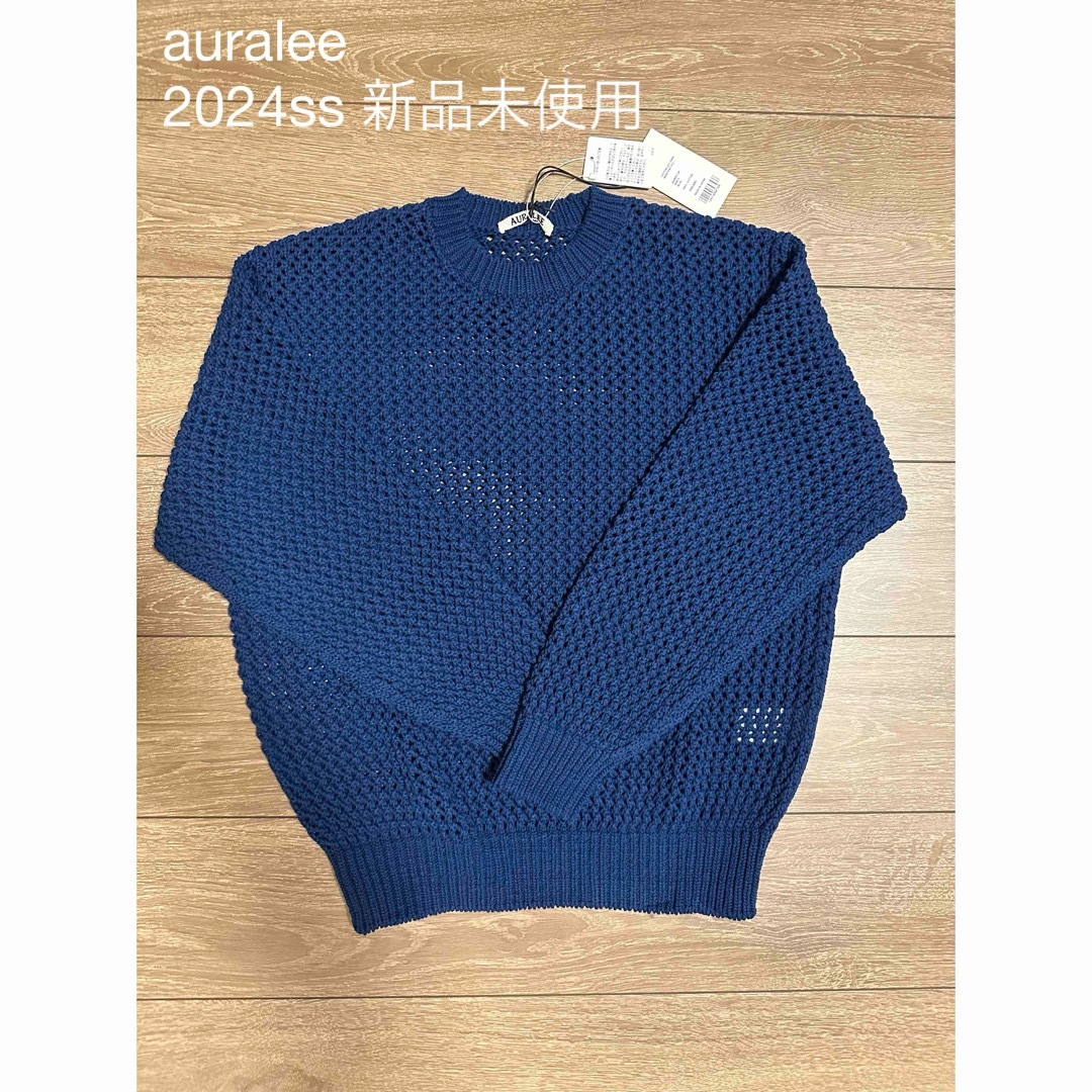 AURALEE(オーラリー)のauralee COTTON LILY-YARN MESH KNIT P/O メンズのトップス(ニット/セーター)の商品写真