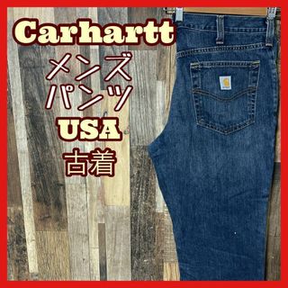 カーハート(carhartt)のカーハート メンズ ロゴ デニム 極太 34 L パンツ USA古着 90s(デニム/ジーンズ)