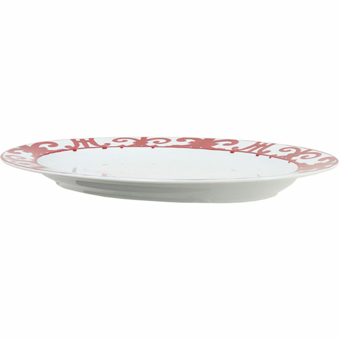 Hermes(エルメス)のエルメス オーバルプレート ガダルキヴィール Balcon Du Guadalquivir Oval Plate 食器 大皿 レッド ホワイト 新品 11027p インテリア/住まい/日用品のキッチン/食器(食器)の商品写真