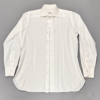 Ciriello NAPOLI チリエッロ 最高級 イタリア製 ワイシャツ 長袖 無地 ホワイト メンズ ビジネス フォーマル(シャツ)