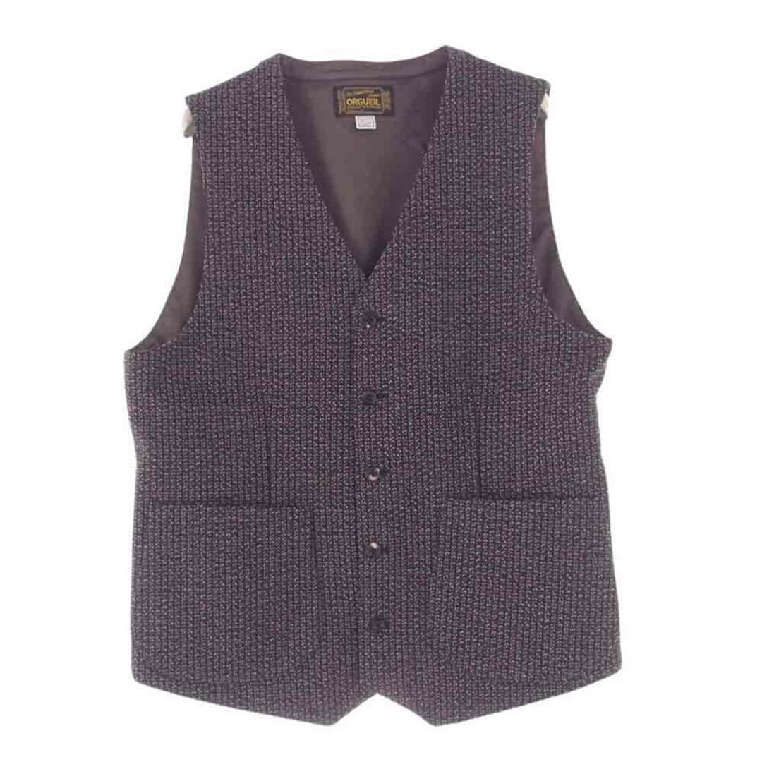 ORGUEIL オルゲイユ ベスト OR-4112 Beach Cloth Gilet ビーチクロス ジレ ベスト ブラウン系 42【中古】 メンズのトップス(ベスト)の商品写真