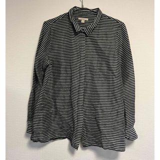 バーバリー(BURBERRY)のBURBERRY バーバリー ブリット ボーダー柄 シルク混リネン ボタンシャツ(シャツ/ブラウス(長袖/七分))