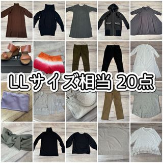 DUM233 まとめ売り② 大きいサイズ ベーシック20点 新品～中古 LL相当(セット/コーデ)