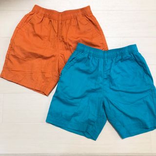 ジーユー(GU)の美品♡GU ジーユー　BOYSシェフショーツ　オレンジ&ブルー　2枚セット120(パンツ/スパッツ)