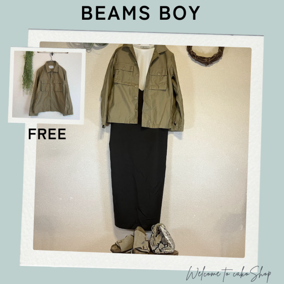 BEAMS BOY(ビームスボーイ)の美品》ビームスボーイ　BEAMS BOY ファティーグジャケット　カーキF レディースのジャケット/アウター(ミリタリージャケット)の商品写真