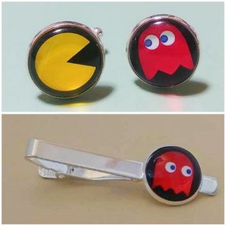 パックマン　カフスボタン＆ネクタイピンセット(カフリンクス)