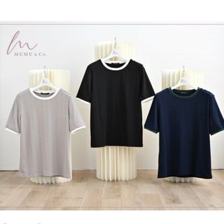 シマムラ(しまむら)の【新品未使用品】しまむら　mumu バイカラーリブプルオーバー 中黒(Tシャツ(半袖/袖なし))