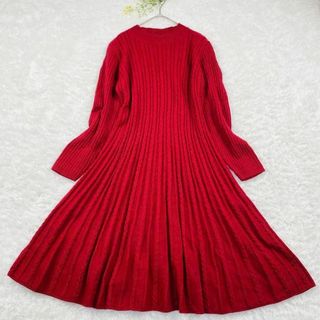 Rose Tiara - ローズティアラ Aライン ワンピース ケーブル 編み ニット 大きいサイズ
