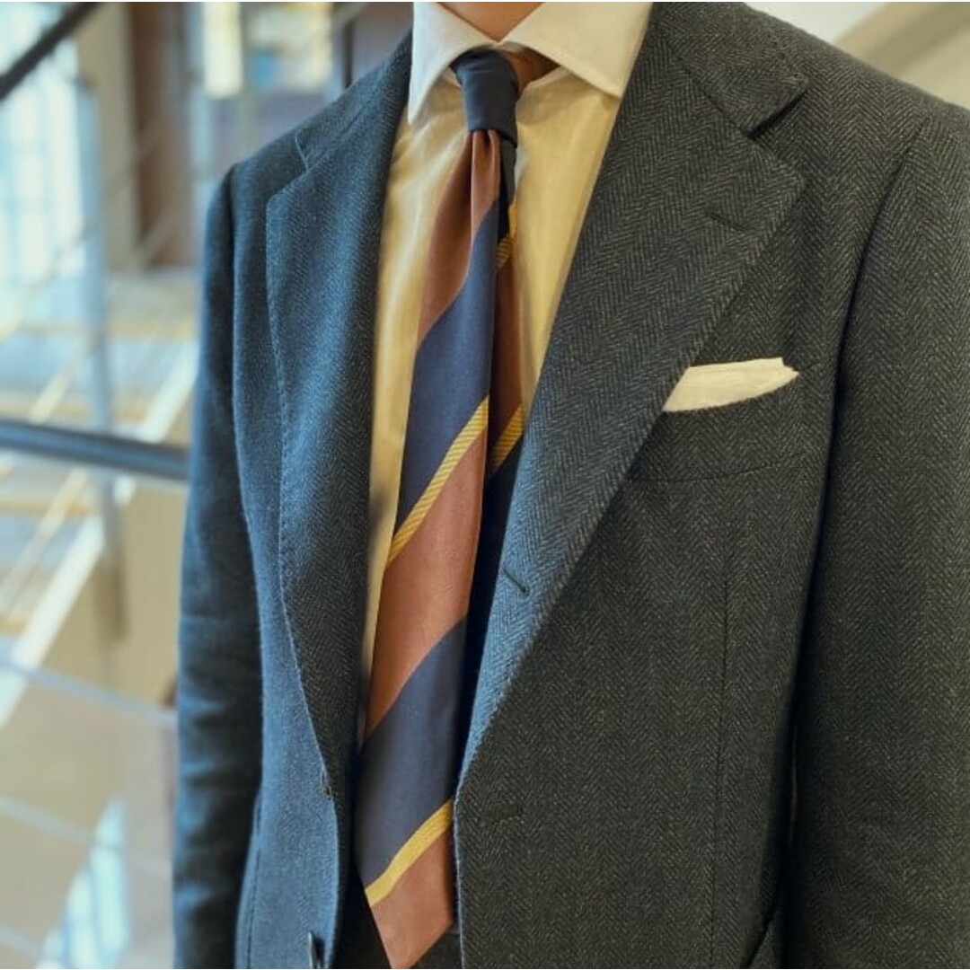 Brilla per il gusto(ブリッラペルイルグースト)のBrilla per il gusto ブリッラ ペル イルグスト 日本製 LORO PIANA GREEN HERRINGBORN JACKET ロロピアーナ ヘリンボーンジャケット 24-16-1474-015 42 Dk.Green BEAMS 定価99,000円 アウター【中古】【Brilla per il gusto】 メンズのジャケット/アウター(テーラードジャケット)の商品写真