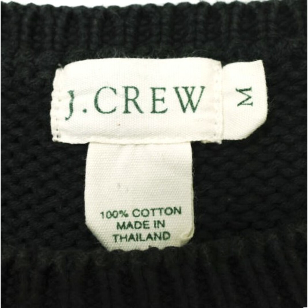 J.Crew(ジェイクルー)のJ.CREW ジェイクルー ミドルゲージ畦編みコットンクルーネックニット M ブラック セーター プルオーバー トップス【中古】【J.CREW】 メンズのトップス(ニット/セーター)の商品写真