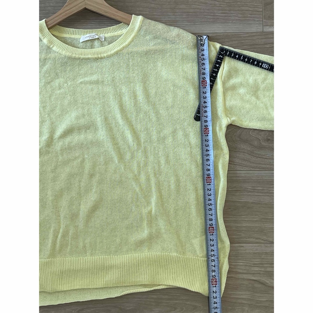 春物7分袖／5分袖／ニット／黄色 レモン色 イエロー レディースのトップス(ニット/セーター)の商品写真