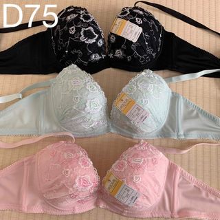 新品　ワイヤーブラジャー　3点まとめ売り　D75(その他)