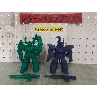 3-▲2体セット モビルスーツ 戦国伝 ビッグ武者頑駄無 武者ガンダム MK-II 武者ZZガンダム サンライズ 緑 紫 汚れ有り高さ約11cm(その他)