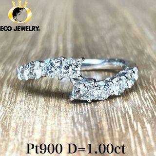 美しい照り輝き！Pt900 ダイヤ 1.00ct リング 3.64g M1808(リング(指輪))