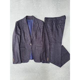 キトン(KITON)のキートン シングル パンツスーツ グレー パープル ストライプ 42 Kiton(スラックス/スーツパンツ)