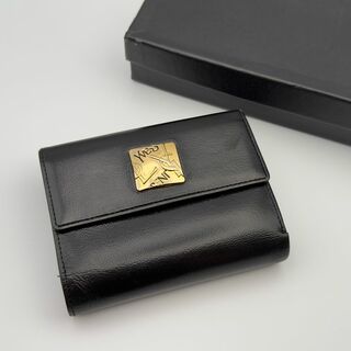 サンローラン(Saint Laurent)の【極美品】サンローラン　折財布　黒 ゴールド金具(財布)