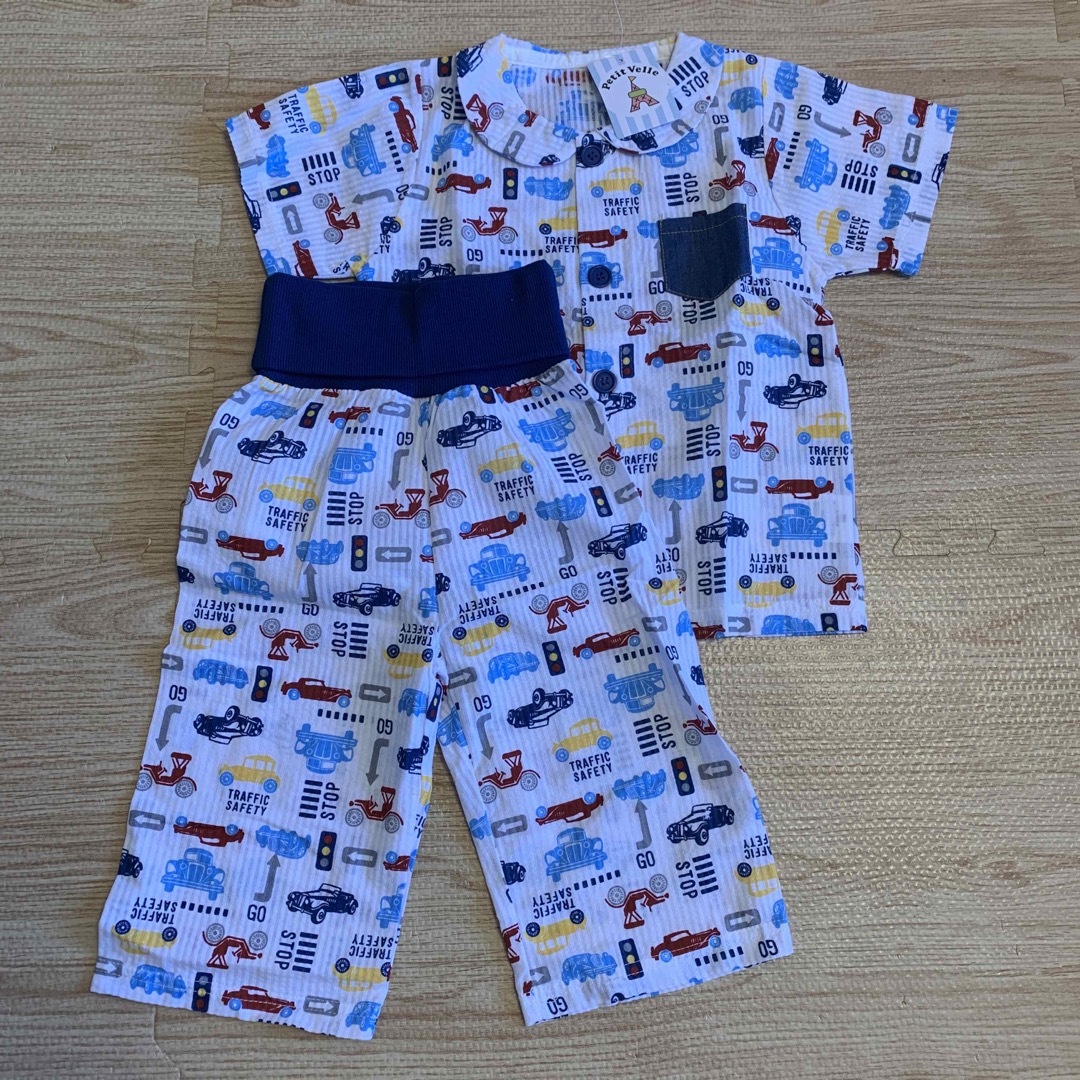 半袖腹巻き付きパジャマ100cm キッズ/ベビー/マタニティのキッズ服男の子用(90cm~)(パジャマ)の商品写真