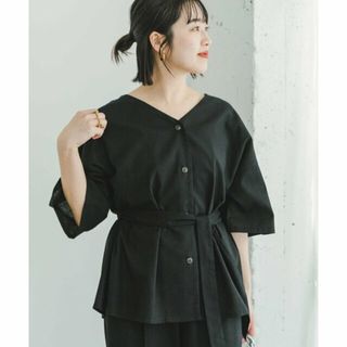 アーバンリサーチアイテムズ(URBAN RESEARCH ITEMS)の【BLK】『セットアップ対応』『洗濯可』リサイクルリネンブラウス(シャツ/ブラウス(長袖/七分))