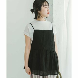 アーバンリサーチアイテムズ(URBAN RESEARCH ITEMS)の【BLK】フレンチTシャツ*キャミセット(カットソー(長袖/七分))