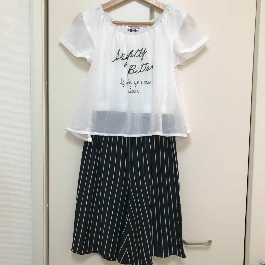 160cm 半袖 キュロット ワンピース つなぎ キッズ/ベビー/マタニティのキッズ服女の子用(90cm~)(パンツ/スパッツ)の商品写真