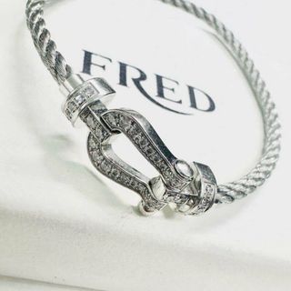 FRED フレッド ブレスレット フォース10 ミニ フルダイヤ 750 WG ホワイトゴールド サイズ14 箱付き 仕上げ済み 【中古】 42403R7(ブレスレット/バングル)