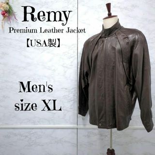 【Remy】アメリカ製リアルレザーライダースジャケット　ブラウン　40(ライダースジャケット)