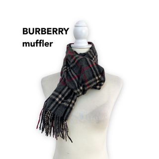 バーバリー(BURBERRY)のBurberry バーバリー　マフラー　ストール　ノバチェック　ウール　グレー(マフラー/ショール)