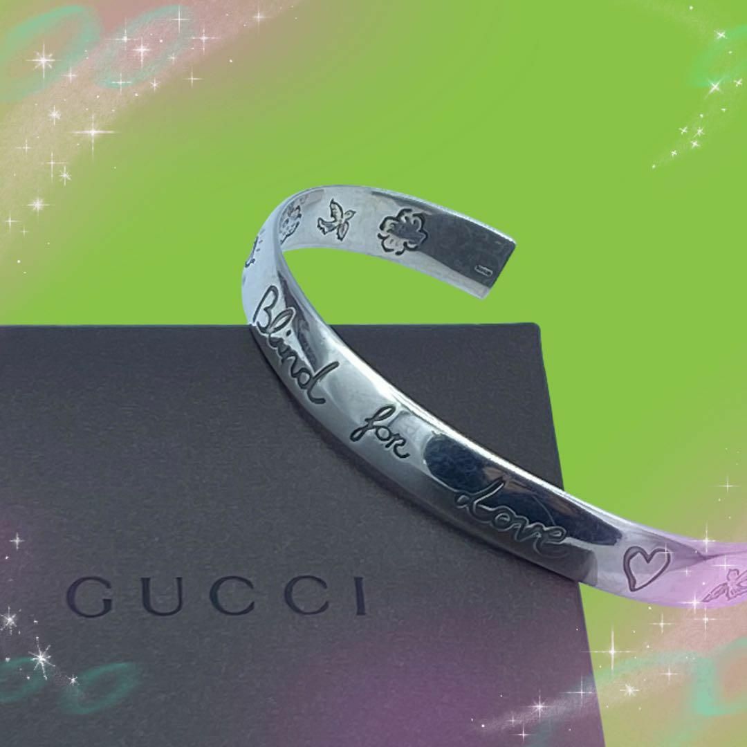 Gucci(グッチ)の《美品》　グッチ　ブラインドフォーラブ　バングル　SV925 レディースのアクセサリー(ブレスレット/バングル)の商品写真