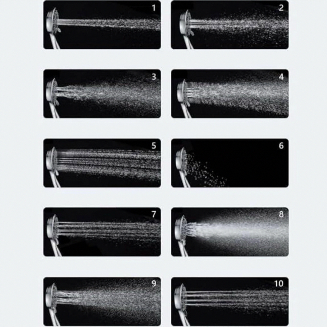 マイクロナノバブル シャワーヘッド 塩素除去 10段階モード 節水 超微細泡 インテリア/住まい/日用品の日用品/生活雑貨/旅行(タオル/バス用品)の商品写真