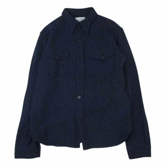 ブラードクロージング BLURRED CLOTHING 長袖シャツ BLD031 WOOL SPORTS SHIRTS ウール ワーク シャツ ネイビー系 40【中古】(シャツ)