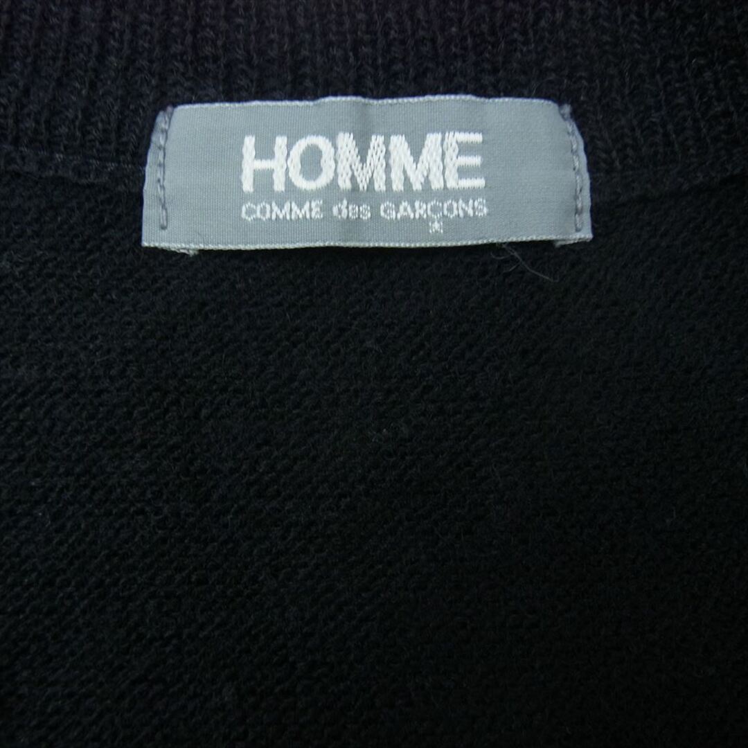 COMME des GARCONS HOMME コムデギャルソンオム HN110040 ヴィンテージ デカオム 80s ウール ニット Vネック ベスト ブラック系【中古】 メンズのトップス(ベスト)の商品写真