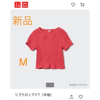 ユニクロ(UNIQLO)の新品UNIQLOユニクロリブクロップドT (Tシャツ/カットソー(半袖/袖なし))