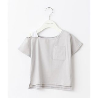 チャオパニックティピー(CIAOPANIC TYPY)のチャオパニックティピー*キッズ肩見せトップスTシャツ*グレーS(100,110)(Tシャツ/カットソー)