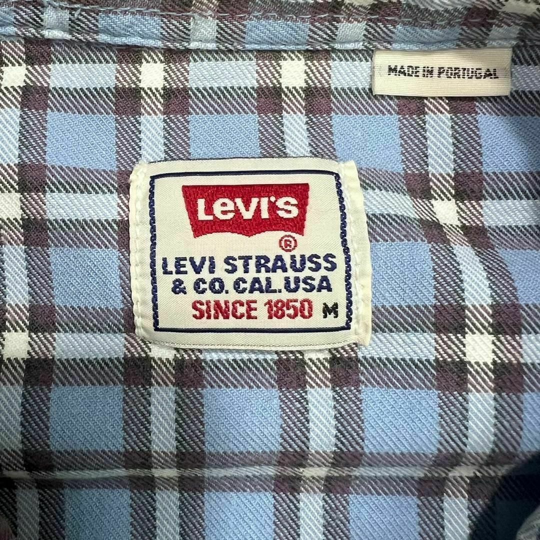 Levi's(リーバイス)のLevi's リーバイス チェックシャツ ネルシャツ アメカジ 青 長袖 メンズのトップス(Tシャツ/カットソー(七分/長袖))の商品写真