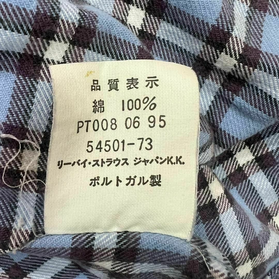 Levi's(リーバイス)のLevi's リーバイス チェックシャツ ネルシャツ アメカジ 青 長袖 メンズのトップス(Tシャツ/カットソー(七分/長袖))の商品写真