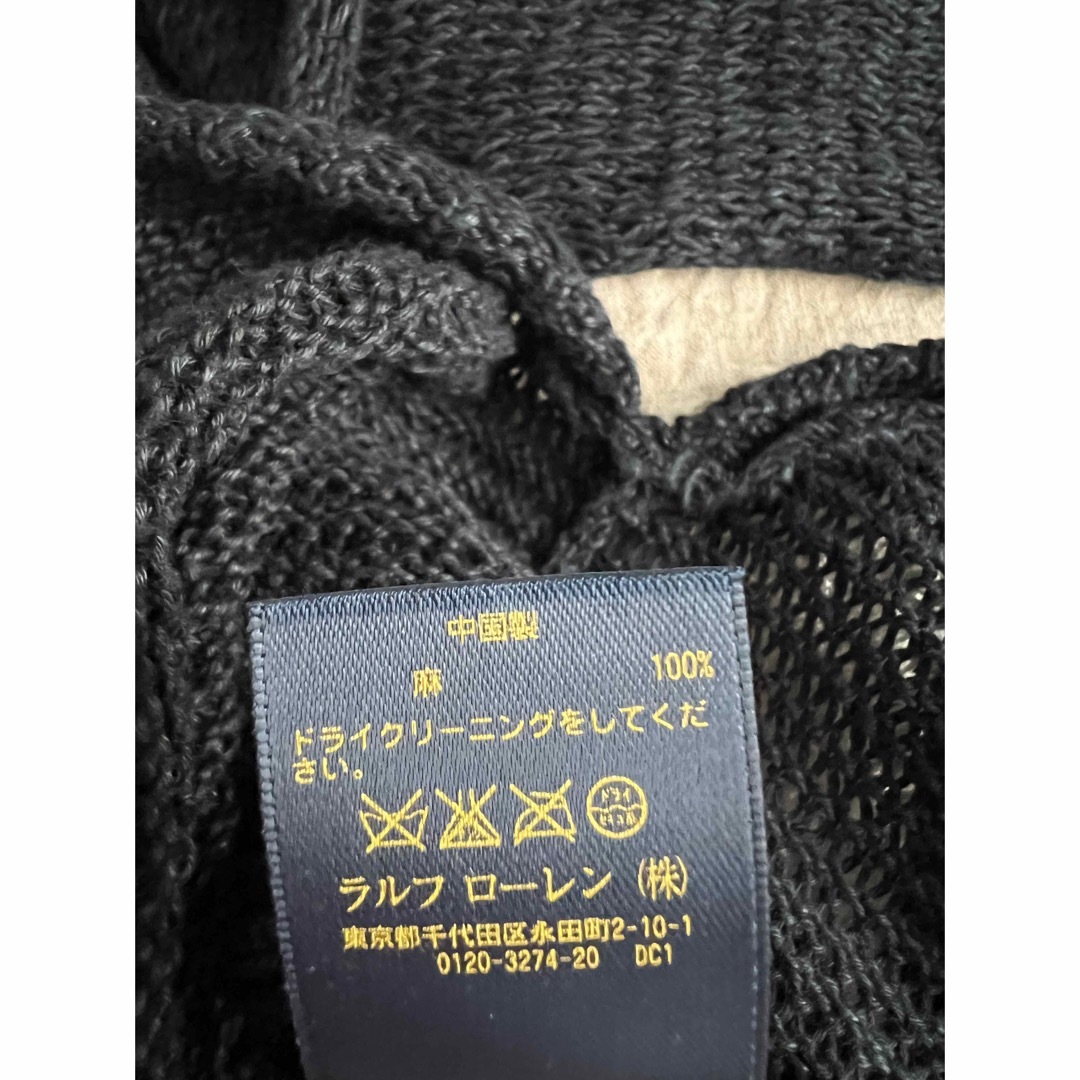 POLO RALPH LAUREN(ポロラルフローレン)のポロラルフローレン　リネン　ニット　セーター　黒　POLO RALPH レディースのトップス(ニット/セーター)の商品写真