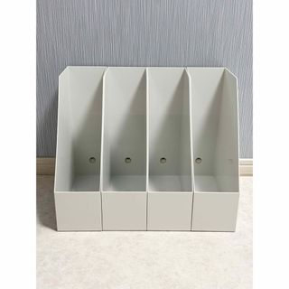 ムジルシリョウヒン(MUJI (無印良品))の無印良品 ポリプロピレンスタンドファイルボックス・Ａ４用・ホワイトグレー 4個(ファイル/バインダー)