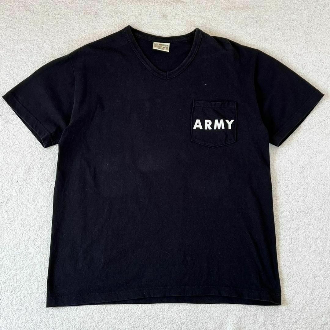 ALPHA INDUSTRIES(アルファインダストリーズ)のアルファインダストリーズ ARMY ワンポイント ミリタリー Tシャツ M メンズのトップス(Tシャツ/カットソー(半袖/袖なし))の商品写真