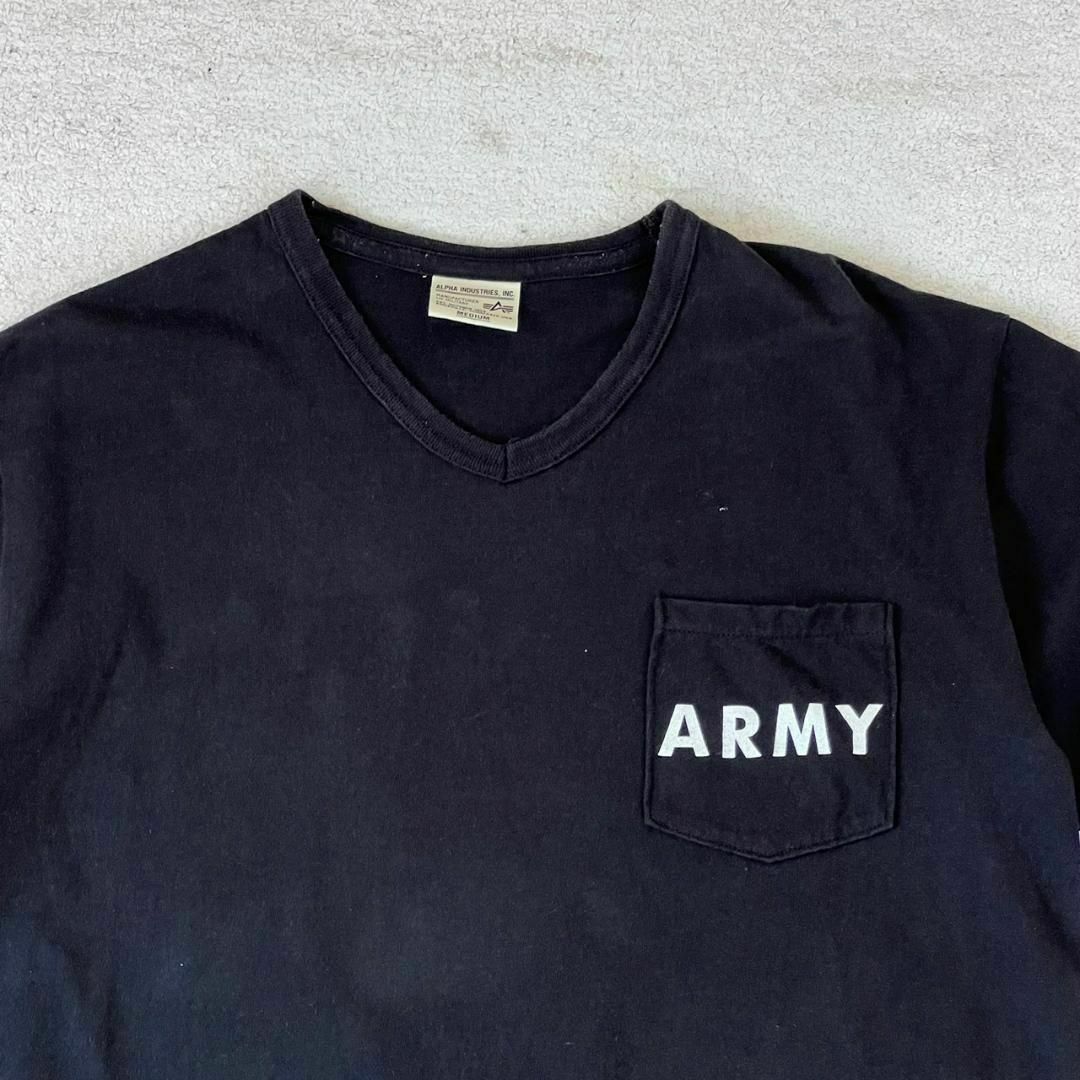 ALPHA INDUSTRIES(アルファインダストリーズ)のアルファインダストリーズ ARMY ワンポイント ミリタリー Tシャツ M メンズのトップス(Tシャツ/カットソー(半袖/袖なし))の商品写真