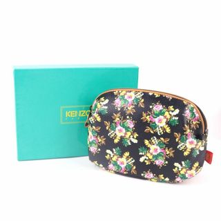 ケンゾー(KENZO)のケンゾー ポーチ 未使用 花柄 小物入れ ブランド レディース ブラック KENZO(ポーチ)