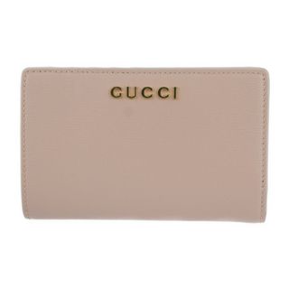 グッチ(Gucci)のGUCCI グッチ  スクリプト ジップアラウンドウォレット 二つ折り財布 772640 レザー   ピンク ゴールド金具  L字ファスナー 【本物保証】(財布)