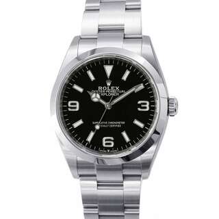 ロレックス(ROLEX)のロレックス エクスプローラー1 ランダムシリアル ルーレット 124270 ROLEX 腕時計 ウォッチ 黒文字盤(腕時計(アナログ))