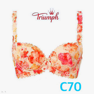 トリンプ(Triumph)のTriumph トリンプ花柄3/4カップブラ C70 イエロー 定価4,070円(ブラ)